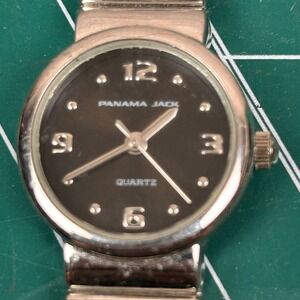 Panama Jack Quartz Watch Black Dial Decorated Nylon Band Japan Movt